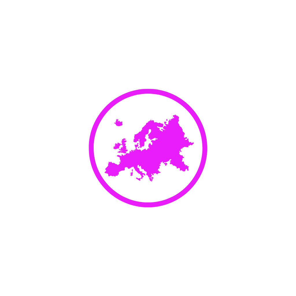 die welt in pink innerhalb eines pinkes kreises