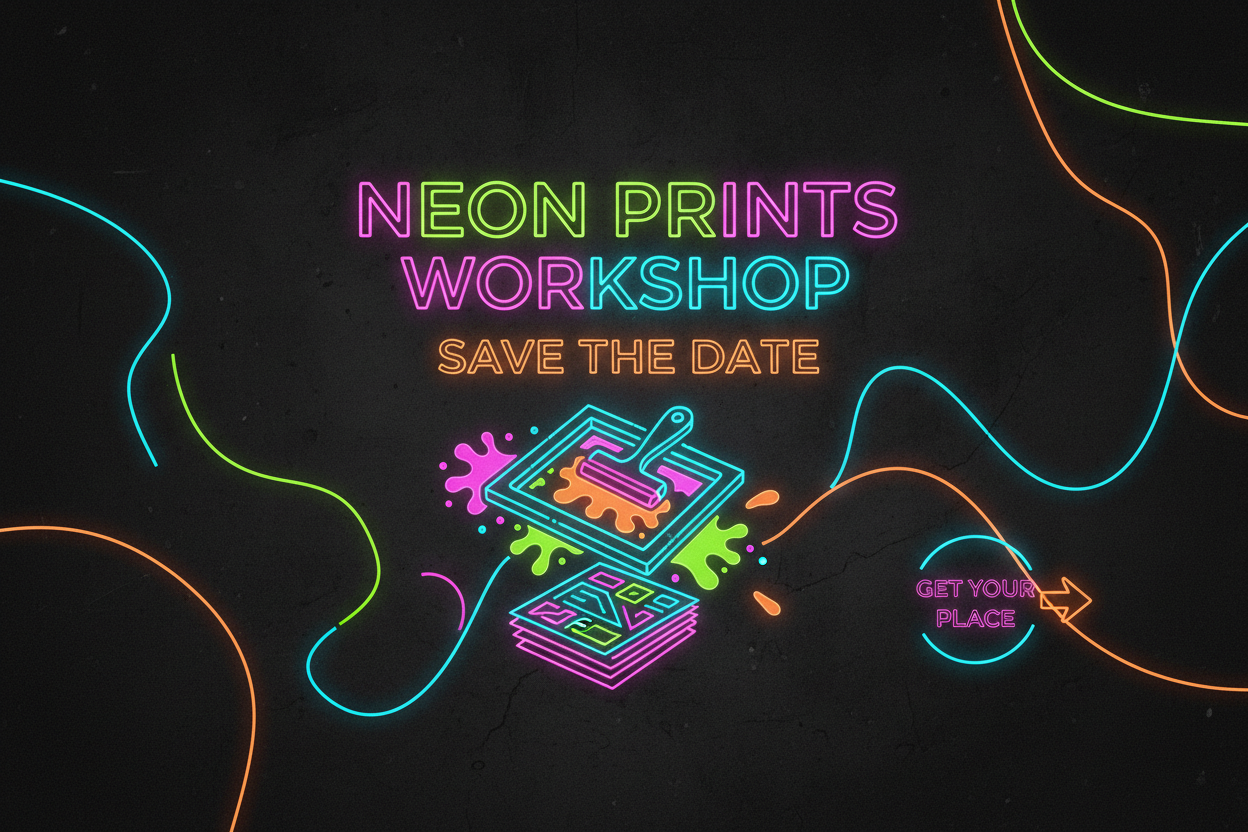 neon prints workshop! save the dates! get your place